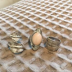 Set of 3 silver rings